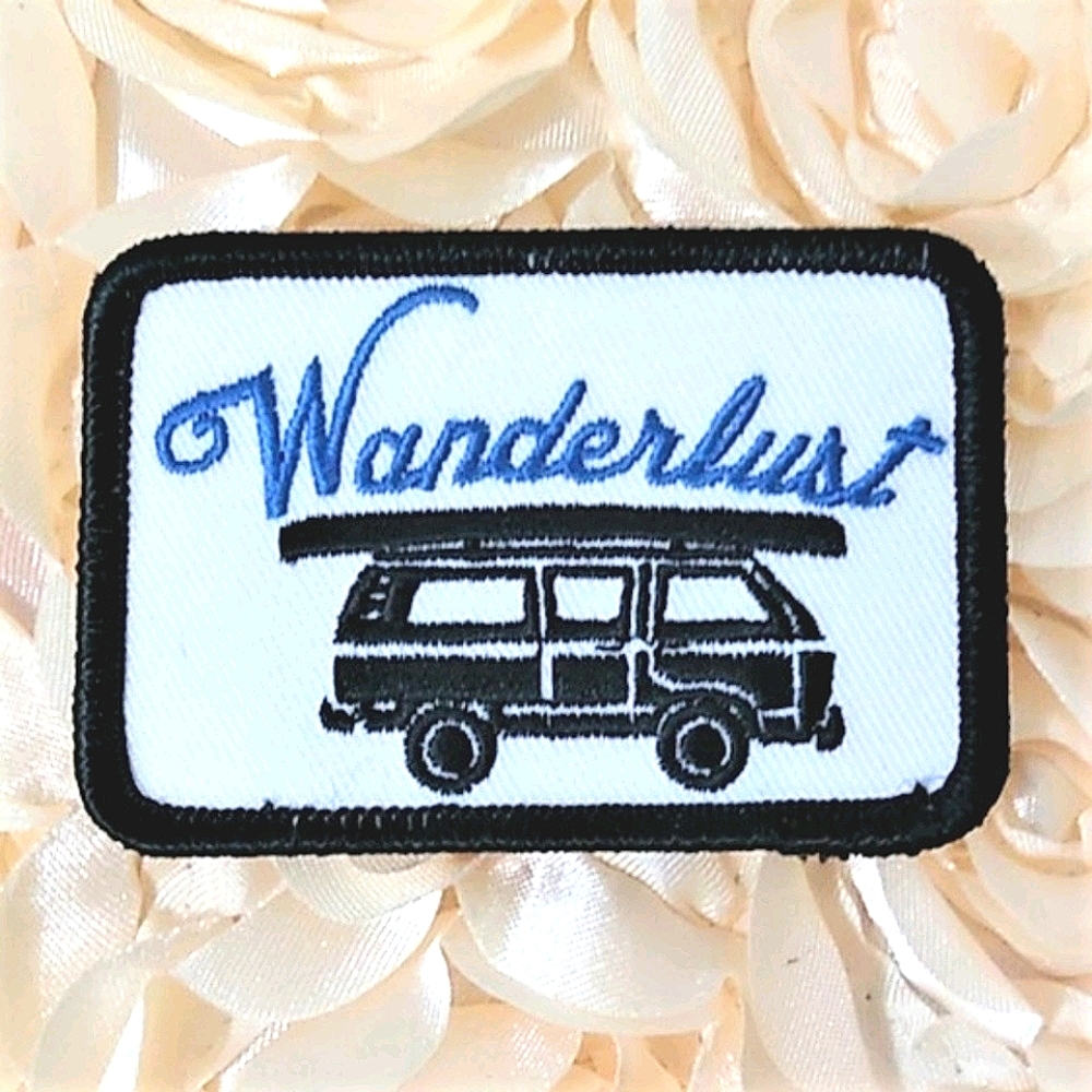 Wanderlust Patch Iron On Bus Camper